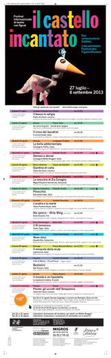 27 luglio &ndash; 6 settembre 2013 - Tasi - Teatri associati della svizzera