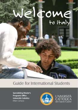 Guide for International Students - Università Cattolica del Sacro Cuore