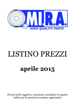 LISTINO PREZZI