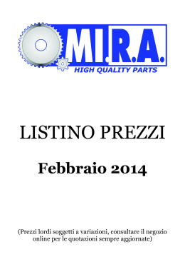 LISTINO PREZZI