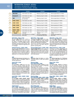 INfORMAzIONI TECNIChE: ARTICOLI TEchNIcAL