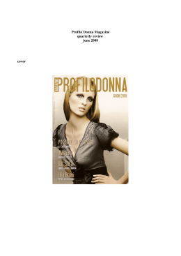 Profilo Donna Magazine quarterly review june 2008 cover