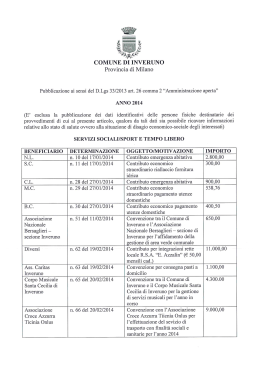 contributi servizi sociali, educativi, culturali, sport e tempo libero