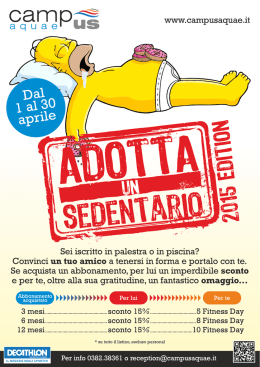 www.campusaquae.it Sei iscritto in palestra o in piscina? Convinci