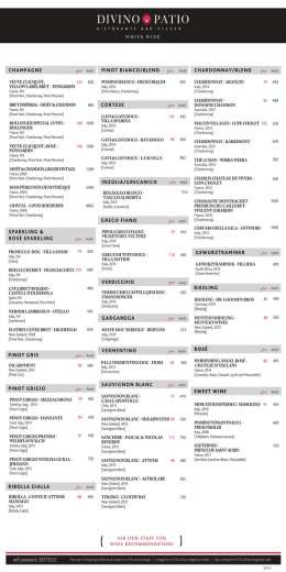 wifi password: 28773552 CHARDONNAY/BLEND