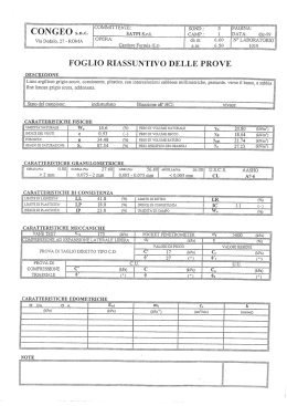 FOGLIO RIASSUNTIVO DELLE PROVE