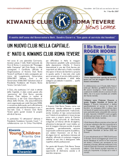 e` nato il kiwanis club roma tevere - Kiwanis Distretto Italia