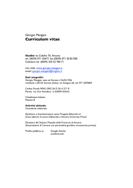 Curriculum 2014 - Giorgio Mangani consulente editoriale