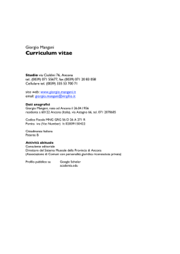 Curriculum scientifico.2 - Giorgio Mangani consulente editoriale