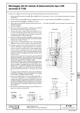 Montaggio del kit valvole di bilanciamento tipo