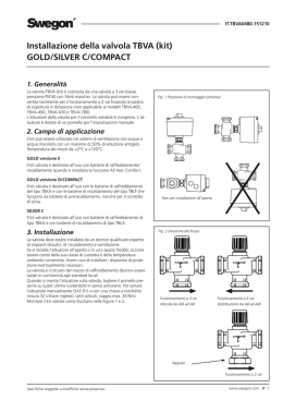 Installazione della valvola TBVA (kit) GOLD/SILVER C