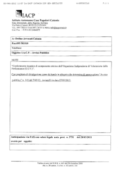 &ldquo;Pubblica selezione soggetti componenti esterni dell`Organismo