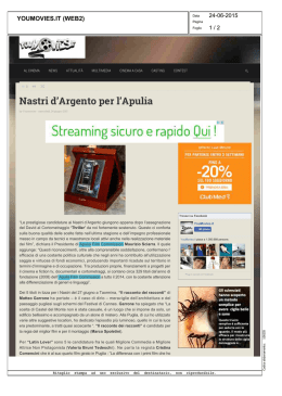 Nastri d`Argento per l`Apulia