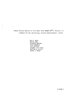 Kidney Disease Quality of Life Short Form