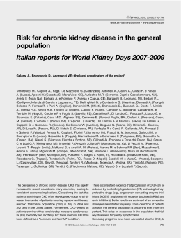 Risk for chronic kidney disease in the general pop..