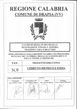 REGIONE CALABRIA ` - Provincia di Vibo Valentia