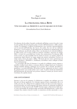 La psicologia nella Rete: uno sguardo al presente e alcuni squarci
