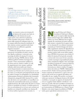 La profilassi dell`emorragia da deficit di vitamina K nel neonato