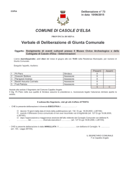 COMUNE DI CASOLE D`ELSA Verbale di