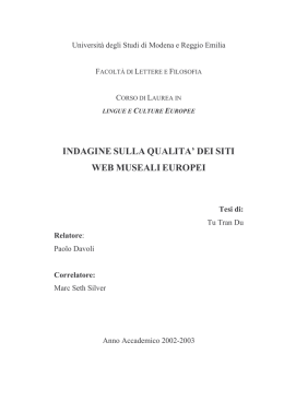 indagine sulla qualita` dei siti web museali europei
