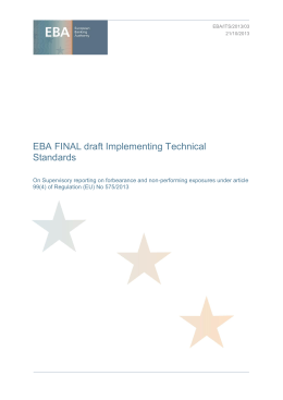EBA Final draft Implementing Technical