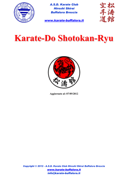 KARATE SHOTOKAN &ndash; Guida della ns. Societ&agrave; - karate