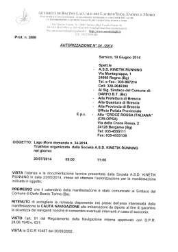 Sarnico, 19 Giugno 2014 Spett.le