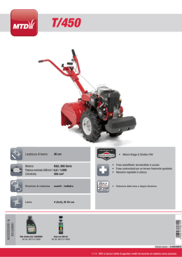 Larghezza di lavoro: 46 cm Emmmu &deg; Motore Briggs & Stratton OHV