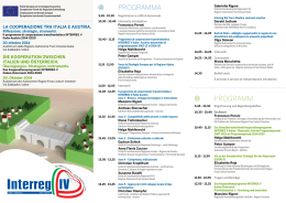Programma evento - Interreg VA Italia &ndash; Austria