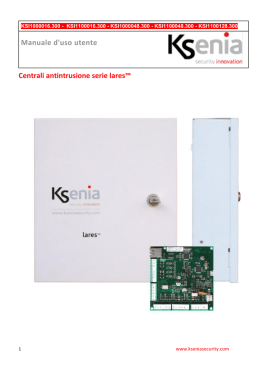Manuale utente Ksenia Lares
