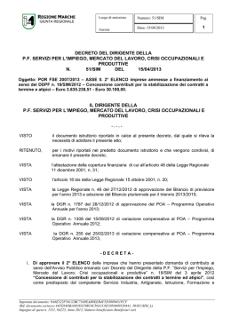 DECRETO DEL DIRIGENTE DELLA P.F. SERVIZI