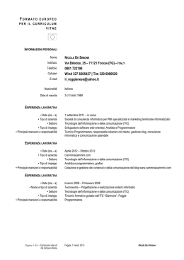 Indirizzo VIA BRINDISI, 35 &ndash; 71121 F OGGIA (FG