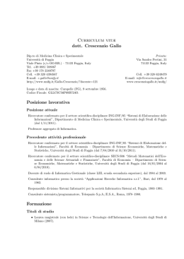 curriculum vitae - Facolt&agrave; di Medicina e Chirurgia