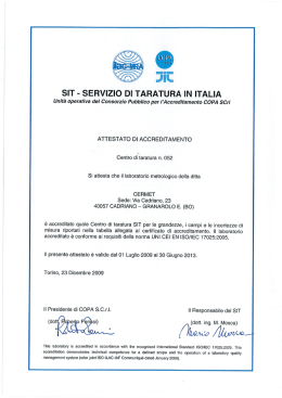 SIT - SERVIZIO DI TARATURA IN ITALIA
