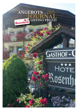 Listino prezzi 2015  - Hotel Rosenheim in Rodeneck