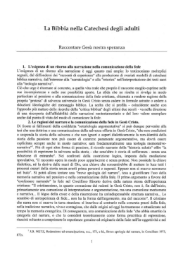La Bibbia nella Catechesi degli adulti