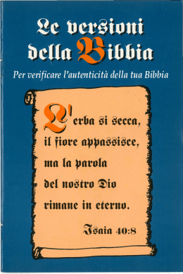 Le versioni della Bibbia