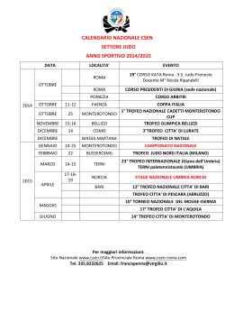 calendario nazionale csen settore judo anno sportivo 2014/2015