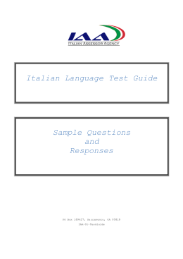 Italian Language Test Guide Sample Questions and Responses