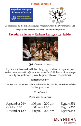 Tavola italiana - Italian Language Table