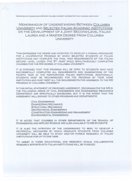 memorandum of understanding between columbia