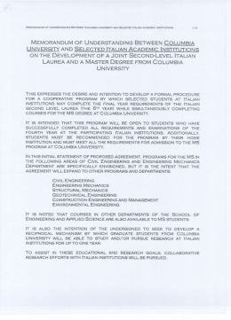 memorandum of understanding between columbia