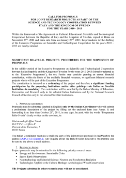 CALL FOR PROPOSALS - Atti Ministeriali