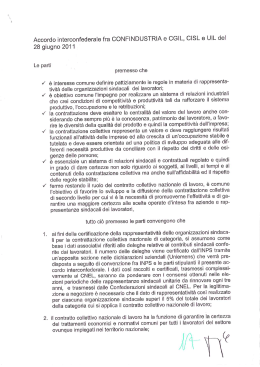 Accordo interconfederale del 28 giugno 2011