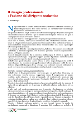 Il disagio professionale e l`azione del dirigente