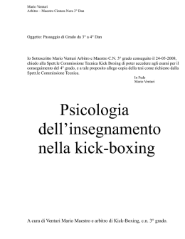 Psicologia dell`insegnamento nella kick-boxing