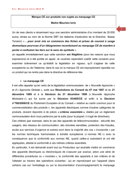 Marque CE sur produits non sujets au marquage CE Maitre Maurizio