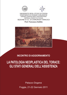 LA PATOLOGIA NEOPLASTICA DEL TORACE: GLI STATI