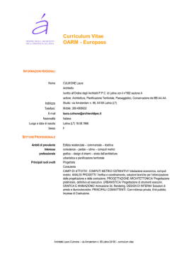 CV Arch. Laura Culmone - Ordine degli Architetti, Pianificatori