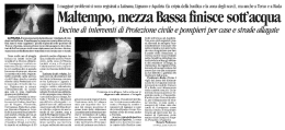 Maltempo, mezza Bassa ﬁnisce sott`acqua